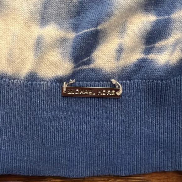 Michael Kors Blue and White Tie Dye Round Neck Short Sleeve Shirt Size S - Picture 5 of 7